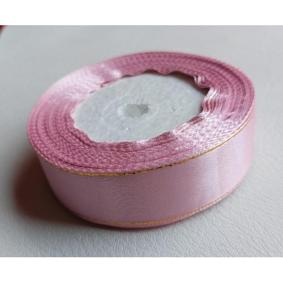 ОПТ Лента атласная с люрексом 25 мм*25 ярдов цв. розовый, цена за катушку